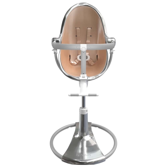Стільчик для годування Bloom Fresco з вкладишем з екошкіри (Silver / Rose Gold)