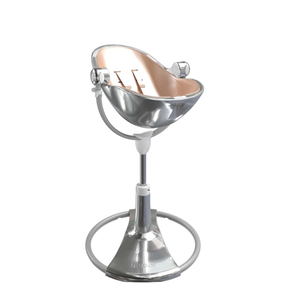 Стільчик для годування Bloom Fresco з вкладишем з екошкіри (Silver / Rose Gold)