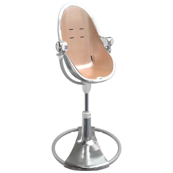 Стільчик для годування Bloom Fresco з вкладишем з екошкіри (Silver / Rose Gold)