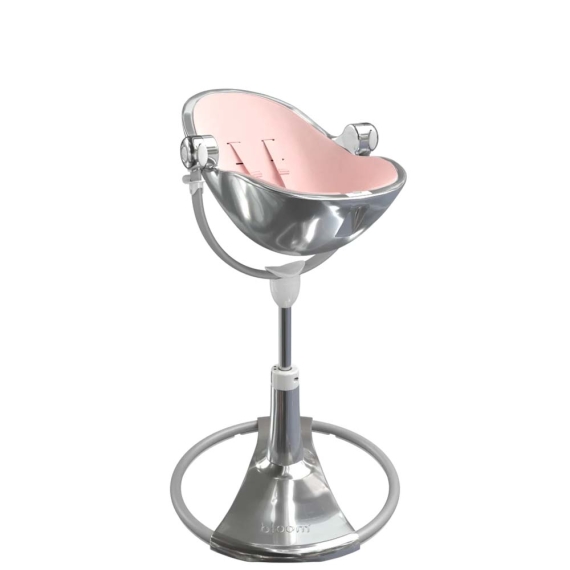 Стільчик для годування Bloom Fresco з вкладишем з екошкіри (Silver / Rosewater)