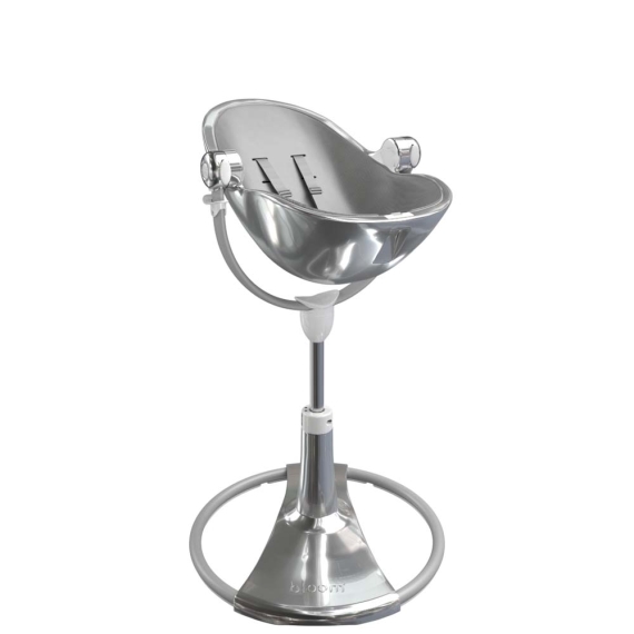 Стільчик для годування Bloom Fresco з вкладишем з екошкіри (Silver / Snakeskin Grey)