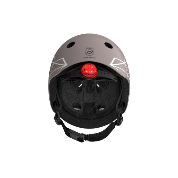 Шлем защитный детский Scoot and Ride с фонариком, 45-51 см (коричневый)