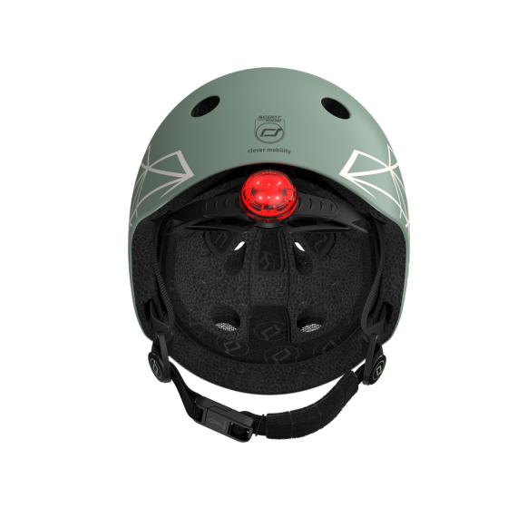 Шлем защитный детский Scoot and Ride с фонариком, 45-51 см (зеленый)