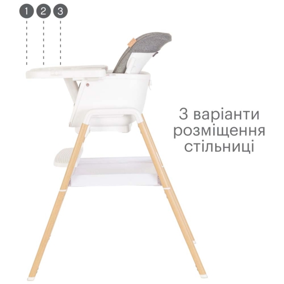 Стільчик для годування Tutti Bambini Nova (White-grey)