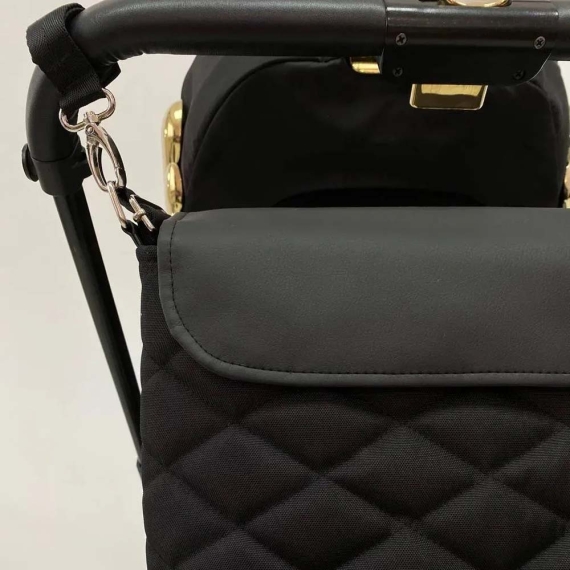 Сумка на візок Decoza Moms (Чорний оксфорд та чорна екошкіра)