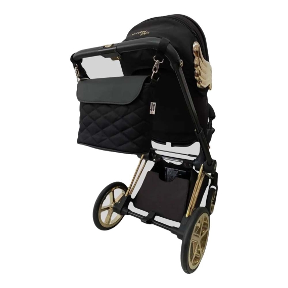 Сумка на візок Decoza Moms (Чорний оксфорд та чорна екошкіра)