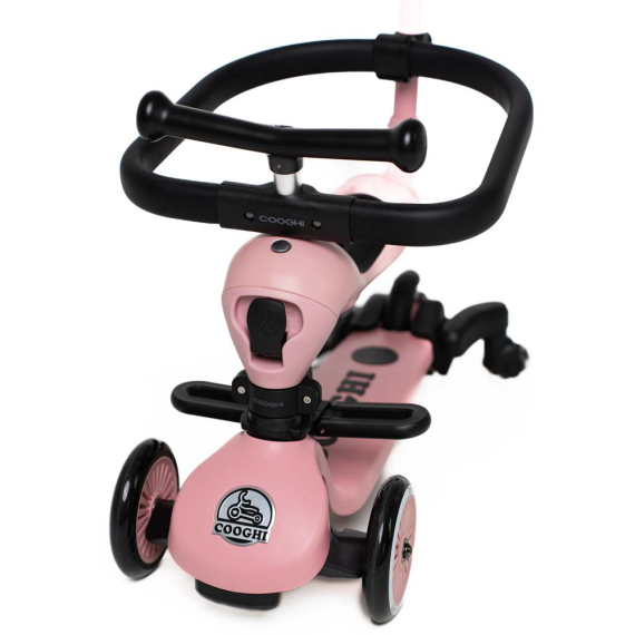 Дитячий самокат 3 в 1 Cooghi V5 Pro з колесами, що світяться (Pink)