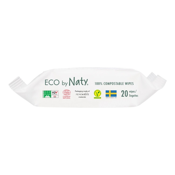 Детские влажные салфетки ECO BY NATY, без запаха, 20 шт