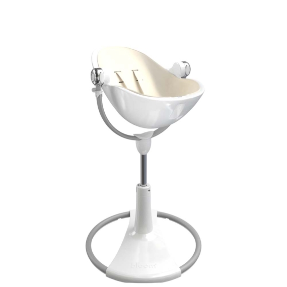 Стільчик для годування Bloom Fresco з вкладишем з екошкіри (White / Coconut White)