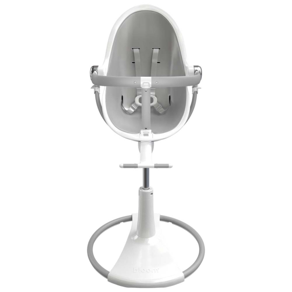 Стільчик для годування Bloom Fresco з вкладишем з екошкіри (White / Lunar Silver)