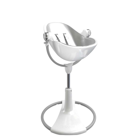 Стільчик для годування Bloom Fresco з вкладишем з екошкіри (White / Lunar Silver)