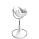 Стільчик для годування Bloom Fresco з вкладишем з екошкіри (White / Lunar Silver)