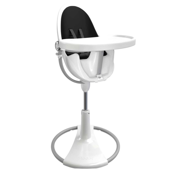Стільчик для годування Bloom Fresco з вкладишем з екошкіри (White / Midnight Black)