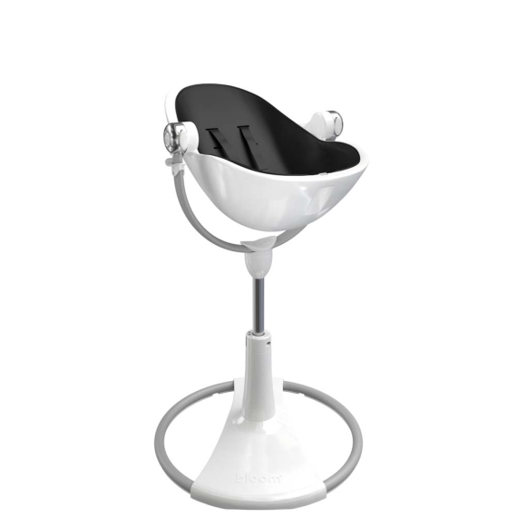 Стільчик для годування Bloom Fresco з вкладишем з екошкіри (White / Midnight Black)