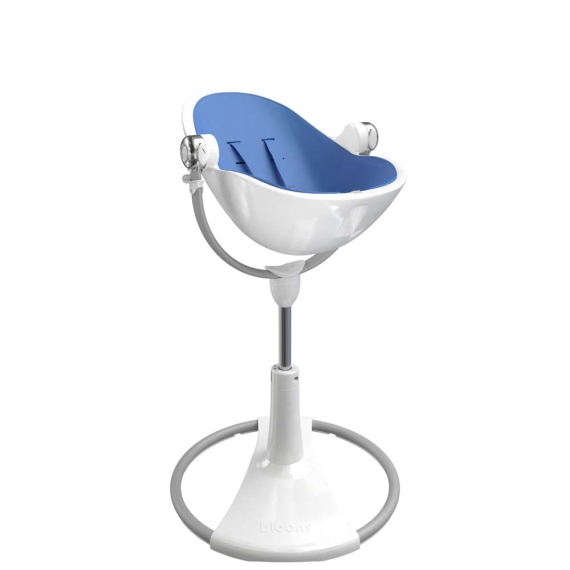 Стільчик для годування Bloom Fresco з вкладишем з екошкіри (White / Riviera Blue)