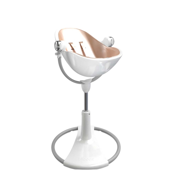Стільчик для годування Bloom Fresco з вкладишем з екошкіри (White / Rose Gold)