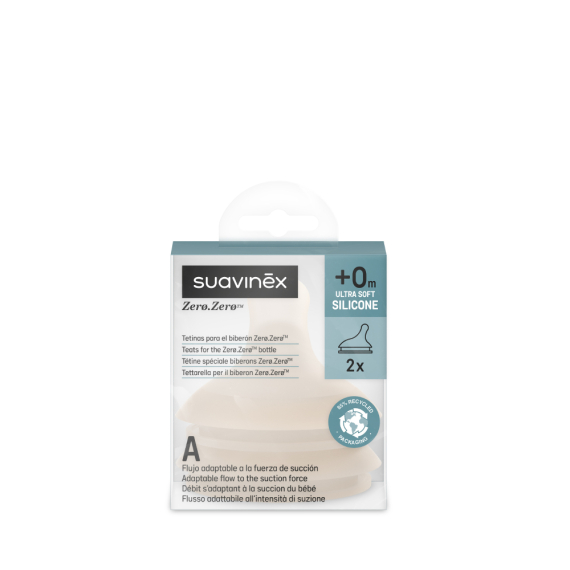 Соска антиколікова Suavinex ZERO.ZERO, адаптивний потік (бежева)
