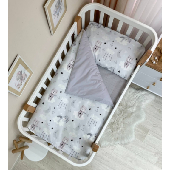 Змінний комплект Маленька Соня Baby Dream (Коти у хмарах/сірий)