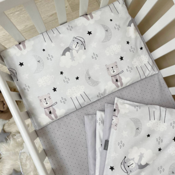 Змінний комплект Маленька Соня Baby Dream (Коти у хмарах/сірий)