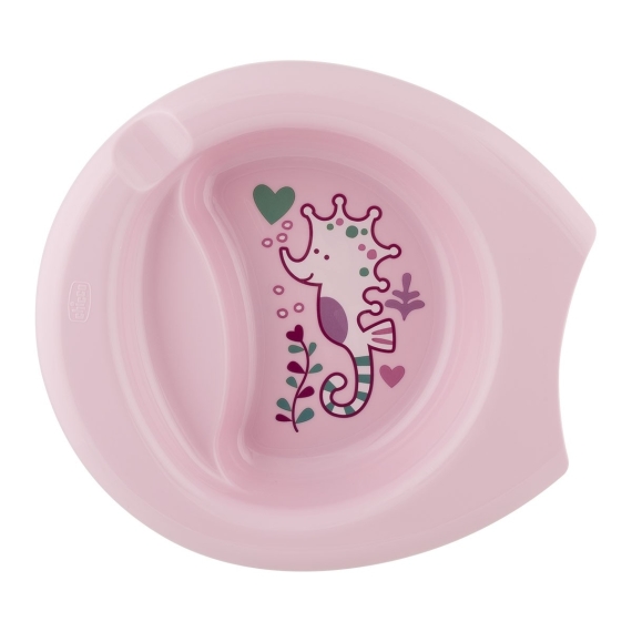 Тарелка Chicco Easy Feeding Plate от 6 месяцев (розовая) - фото | Интернет-магазин автокресел, колясок и аксессуаров для детей Avtokrisla
