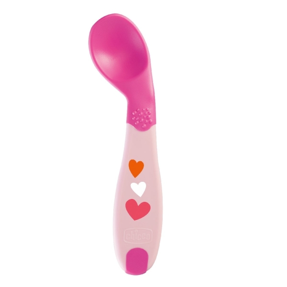 Ложка Chicco First Spoon, від 8 місяців (рожева) - фото | Интернет-магазин автокресел, колясок и аксессуаров для детей Avtokrisla