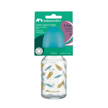 Пляшечка для годування скляна Bebe Confort з силіконовою соскою, 120 мл, 0-12 міс (Little Buddies)