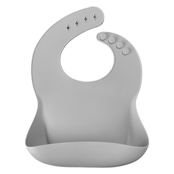 Нагрудник силиконовый MinikOiOi Basics-Bib (Powder Grey) - фото | Интернет-магазин автокресел, колясок и аксессуаров для детей Avtokrisla