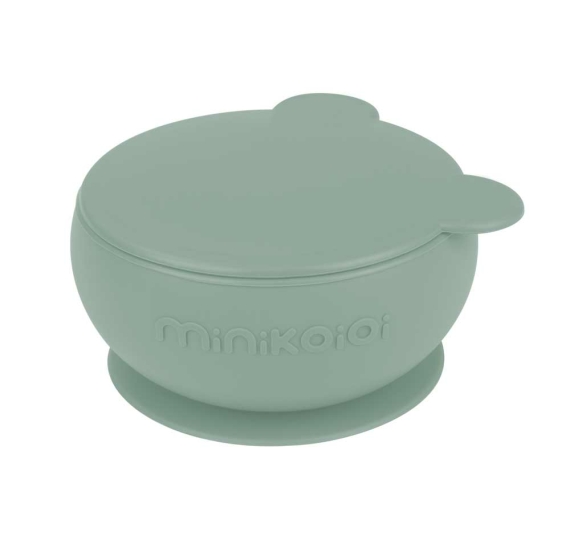 Глубокая тарелка силиконовая MinikOiOi Bowly (River Green) - фото | Интернет-магазин автокресел, колясок и аксессуаров для детей Avtokrisla