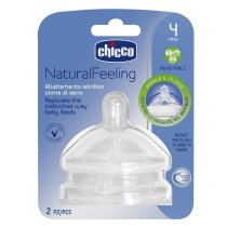 Соска силіконова Chicco Natural Feeling від 4 місяців, змінний потік, 2 шт