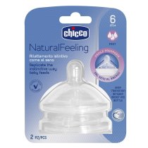 Соска силіконова Chicco Natural Feeling від 6 місяців, швидкий потік, 2 шт