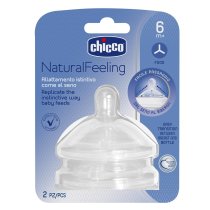 Соска силіконова Chicco Natural Feeling від 6 місяців, для каш, 2 шт