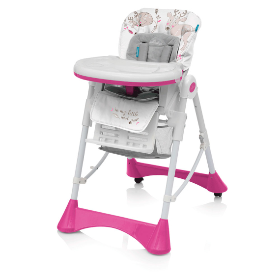 Стільчик для годування Baby Design Pepe New (08 Pink) - фото | Интернет-магазин автокресел, колясок и аксессуаров для детей Avtokrisla