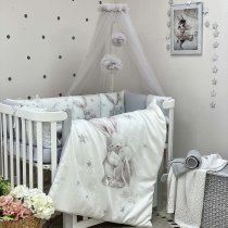 Постільний комплект Маленька Соня Magic 120х60 см, 6 одиниць (зайчик / срібло)