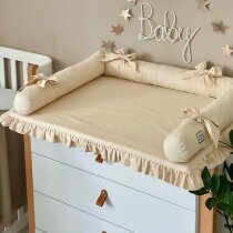 Пеленальний матрацик Baby Chic поплін з рюшем 60 х 80 см (Бежевий)