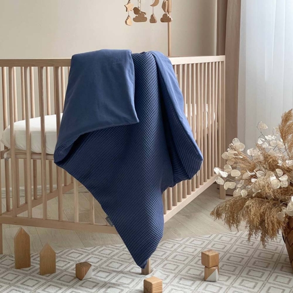 Плед-конверт с одеялом Маленькая Соня вафля+жатка (синий) - фото | Интернет-магазин автокресел, колясок и аксессуаров для детей Avtokrisla