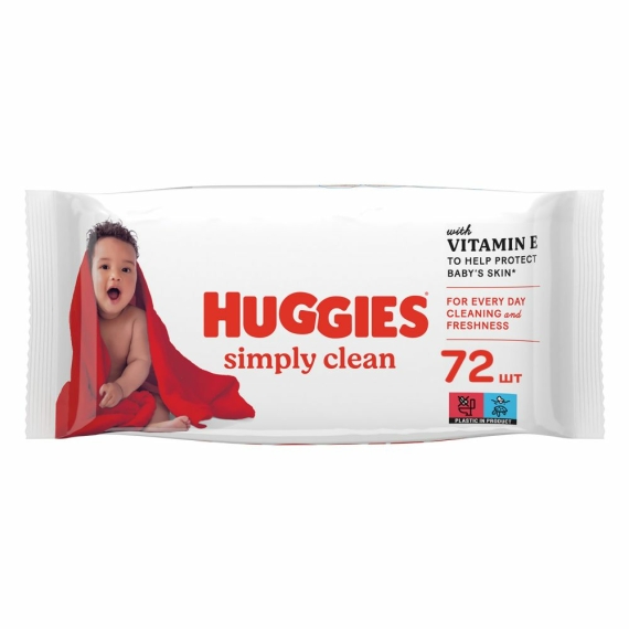 Вологі серветки Huggies Simply Clean, 72 шт - фото | Интернет-магазин автокресел, колясок и аксессуаров для детей Avtokrisla