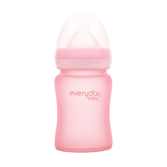 Стеклянная детская бутылочка с силиконовой защитой Everyday Baby, 150 мл (розовый) - фото | Интернет-магазин автокресел, колясок и аксессуаров для детей Avtokrisla