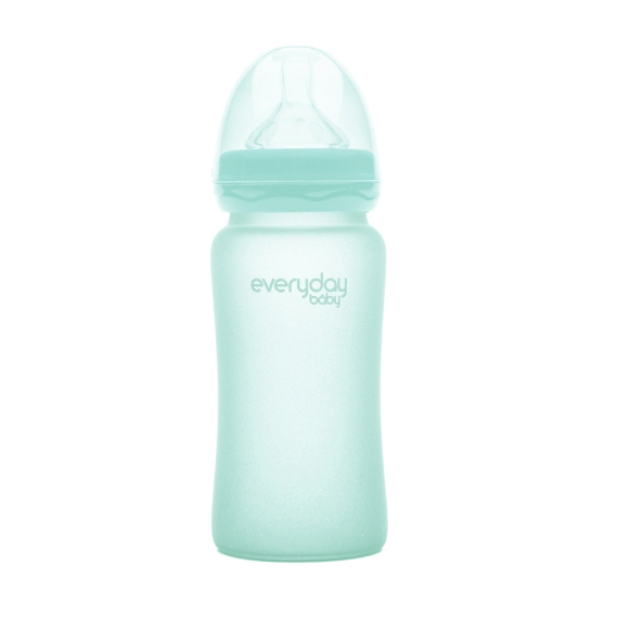 Стеклянная детская бутылочка с силиконовой защитой Everyday Baby, 240 мл (мятный) - фото | Интернет-магазин автокресел, колясок и аксессуаров для детей Avtokrisla