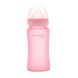 Стеклянная детская бутылочка с силиконовой защитой Everyday Baby, 240 мл (розовый)