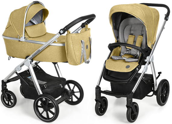 (уц) Универсальная коляска 2 в 1 Baby Design BUENO (01 YELLOW, без вышивки) - фото | Интернет-магазин автокресел, колясок и аксессуаров для детей Avtokrisla