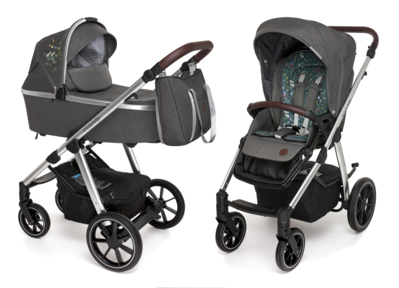 Универсальная коляска 2 в 1 Baby Design Bueno (117 - GRAPHITE, с вышивкой) УЦ - фото | Интернет-магазин автокресел, колясок и аксессуаров для детей Avtokrisla