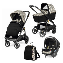 Універсальна коляска 3 в 1 Peg-Perego Veloce з автокріслом Lounge (Grafic Gold)