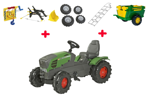 Трактор Rolly Toys rollyFarmtrac + причіп або цистерна, ланцюг, колеса, лебідка та ковш - фото | Интернет-магазин автокресел, колясок и аксессуаров для детей Avtokrisla