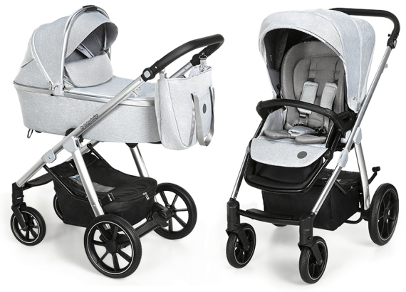Универсальная коляска 2 в 1 Baby Design Bueno (27 - Light Gray, без вышивки) УЦ - фото | Интернет-магазин автокресел, колясок и аксессуаров для детей Avtokrisla