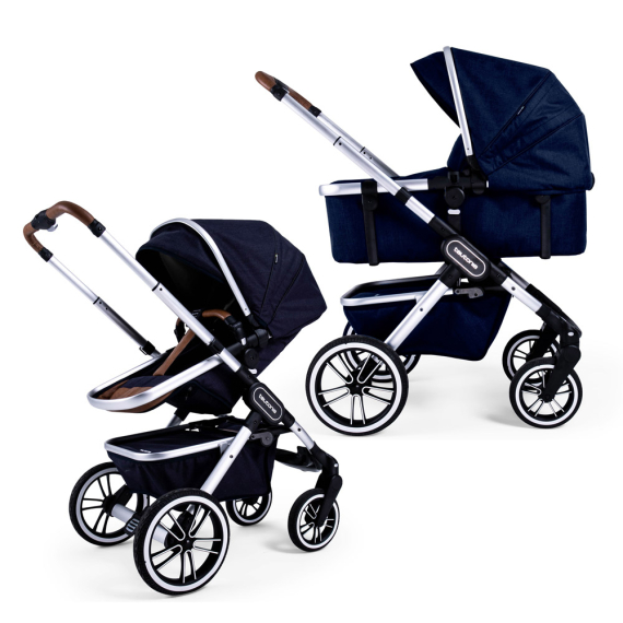 Універсальна коляска 2 в 1 Teutonia TRIO 2.0 (Melange Navy) + аксессуари - фото | Интернет-магазин автокресел, колясок и аксессуаров для детей Avtokrisla