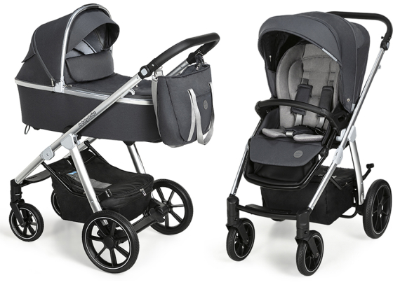 Универсальная коляска 2 в 1 Baby Design Bueno (217 - Graphite, без вышивки) - фото | Интернет-магазин автокресел, колясок и аксессуаров для детей Avtokrisla