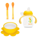 Набір посуду BABOO: мисочка, 2 м'які ложки, чашка непроливайка, 6+ (жовтий)