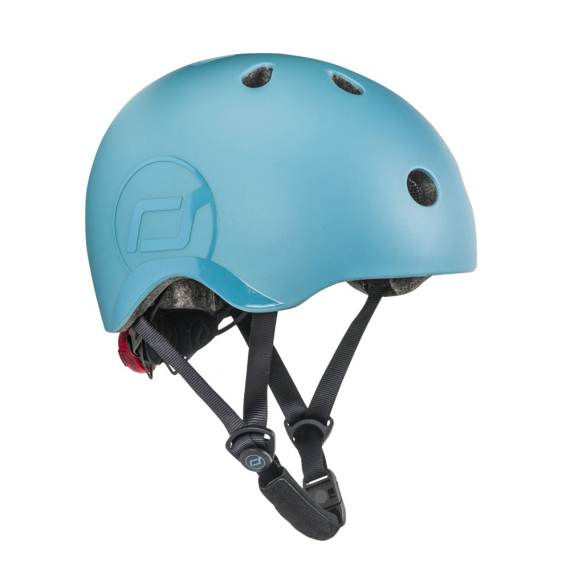 Шлем защитный детский Scoot and Ride с фонариком, S-M (Steel) - фото | Интернет-магазин автокресел, колясок и аксессуаров для детей Avtokrisla