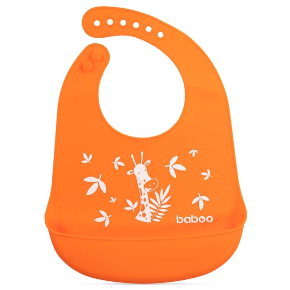 Нагрудник силіконовий Baboo Safari, 4+ місяців (помаранчевий) - фото | Интернет-магазин автокресел, колясок и аксессуаров для детей Avtokrisla