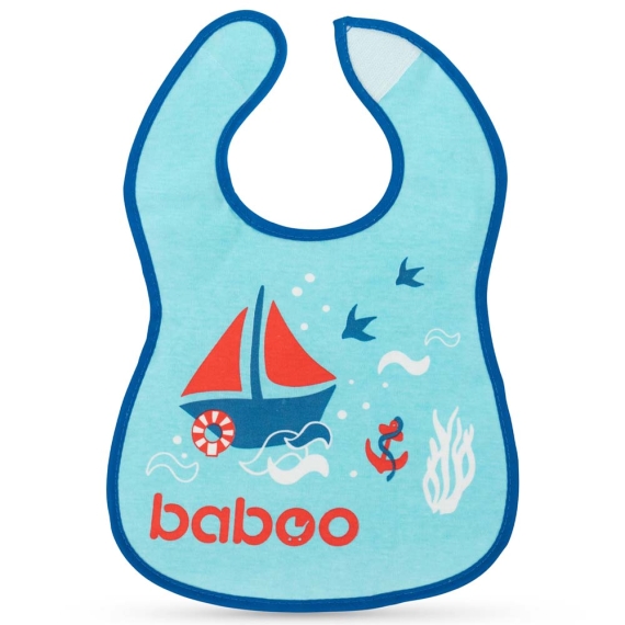 Нагрудник бавовняний Baboo Marine, 3+ місяців (синій) - фото | Интернет-магазин автокресел, колясок и аксессуаров для детей Avtokrisla